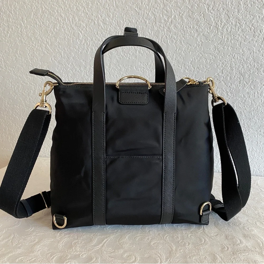 henri bendel black 3 way convertible backpack